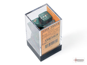 chessex Opaque Dusty Green/copper Polyhedral 7-Dice Set