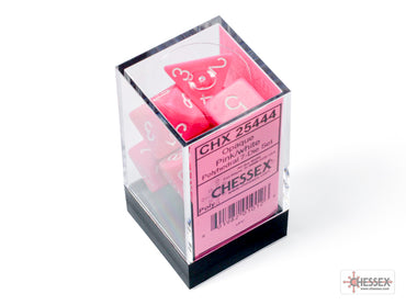 chessex Opaque Pink/white Polyhedral 7-Dice Set