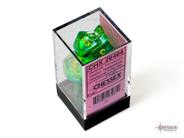 Chessex Gemini Translucent Green-Teal/yellow Polyhedral 7-Dice Set