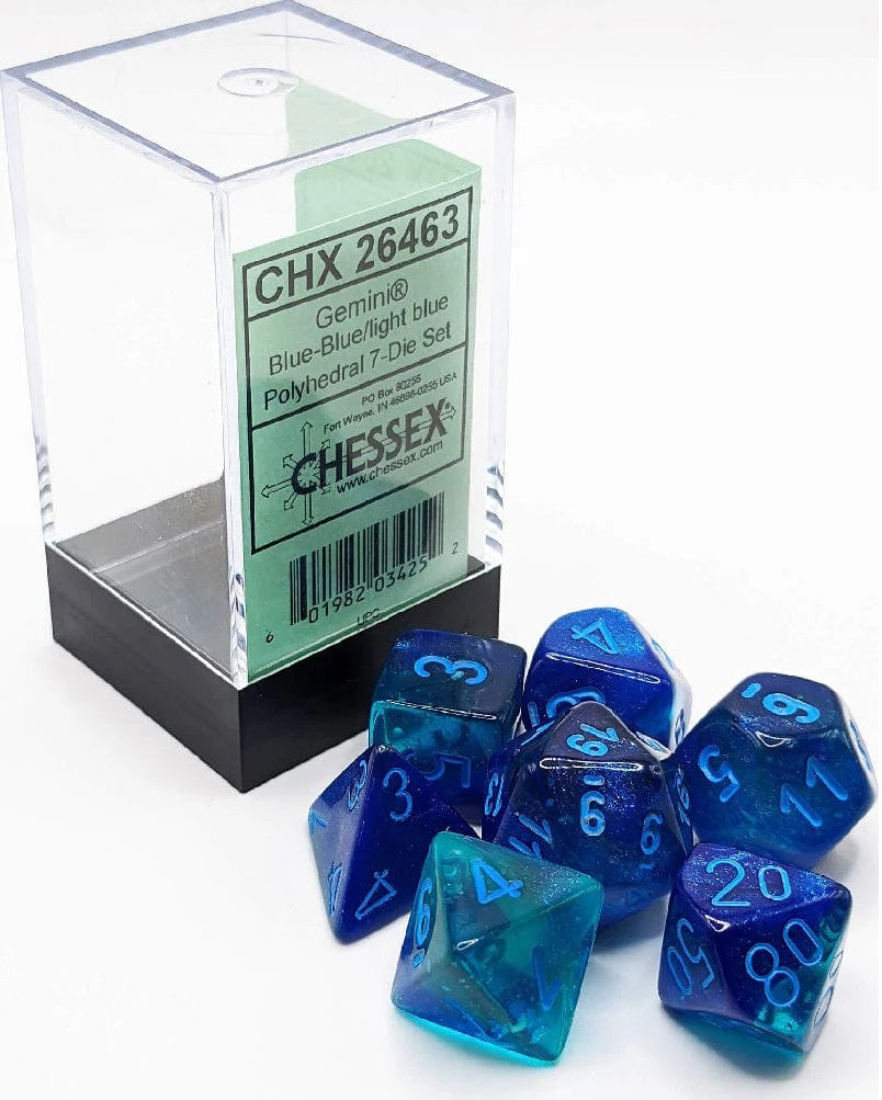 Chessex Gemini Blue-Blue/light blue 7-Die Set