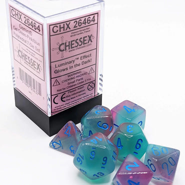 Chessex Gemini Gel Green-Pink/blue 7-Die Set