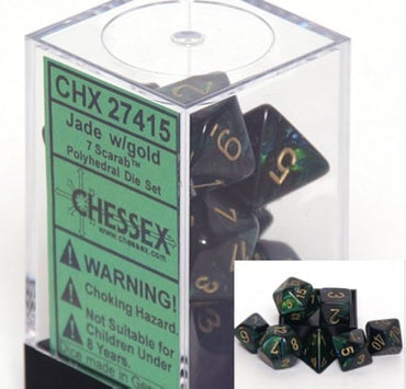 Chessex Scarab Jade/gold 7-Die Set