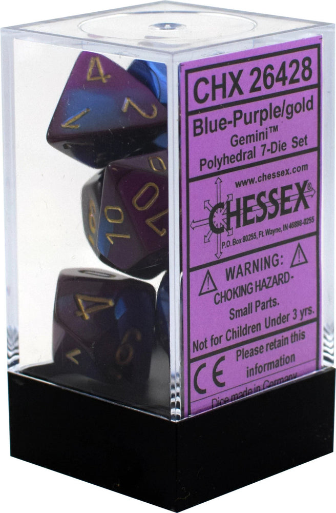 Chessex Gemini Blue-Purple/gold 7-Die Set