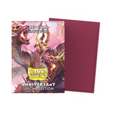 Dragon Shield Matte Dual 100 Standard Sleeves Red Gold Anniversary Edition