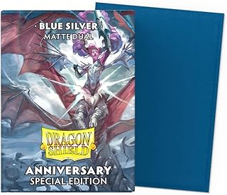 Dragon Shield Matte Dual 100 Standard Sleeves Blue Silver 25th Anniversary Edition