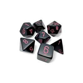 Chessex Opaque Black/pink 7-Die Set