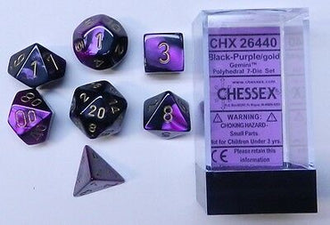 Chessex Gemini Black-Purple/gold 7-Die Set