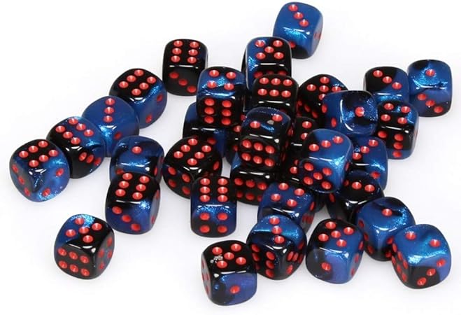 Chessex Gemini Black-Starlight 36 Dice – D6 – 12mm