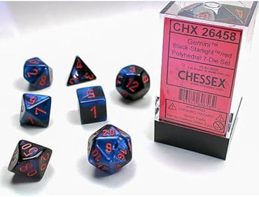 Chessex Gemini Black-Starlight/red 7-Die Set