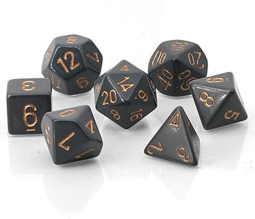 Chessex Opaque Dark Gray/copper 7-Die Set