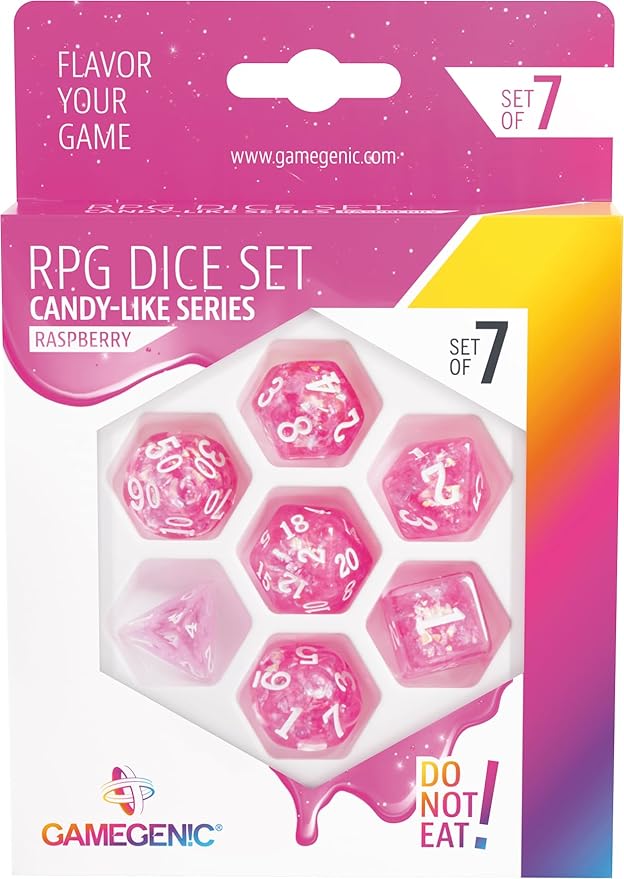 RPG Dice Set - Candy Like Series - Raspberry