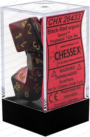 Chessex Gemini Black-Red/gold 7-Die Set