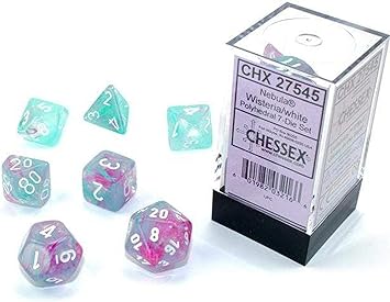 Chessex Nebula Wisteria/White Polyheadral 7-Die Set