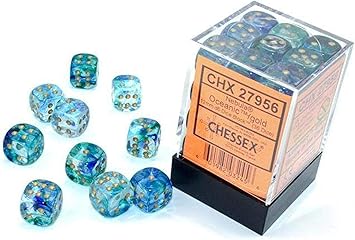 Chessex Nebula Oceanic/gold 36 Dice – D6 – 12mm