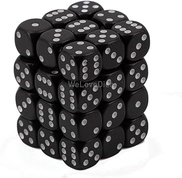 Chessex Opaque Black/white 36 Dice – D6 – 12mm