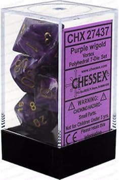 Chessex Vortex Purple/gold Polyheadral 7-Die Set